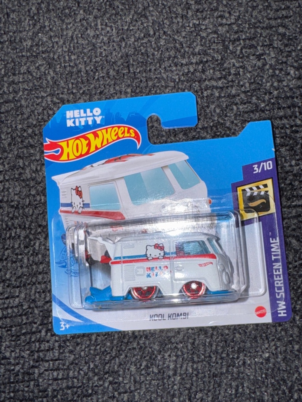 Rare Short Card Hot Wheels Hello Kitty Kool Kombi - White, Red, Blue